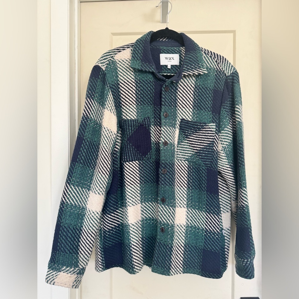 Wax Indigo & Green Plaid Button-Down Shirt